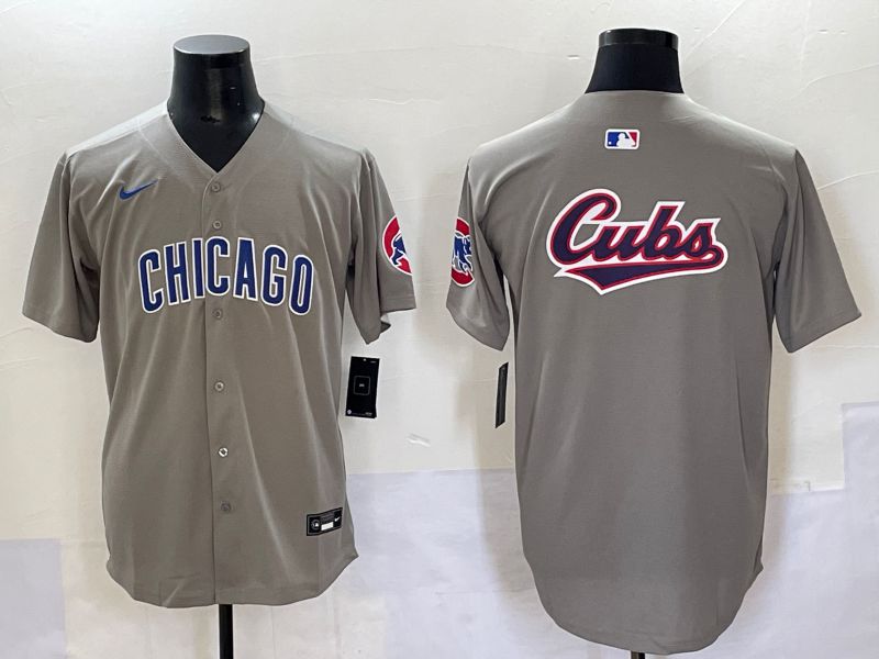 Men 2025 Chicago Cubs Blank Grey Game Nike MLB Jersey style 35->chicago cubs->MLB Jersey
